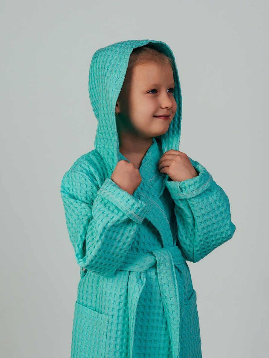 снимок Халат вафельный детский "Комфорт" мятный от магазина BIO-TEXTILES ОПТ