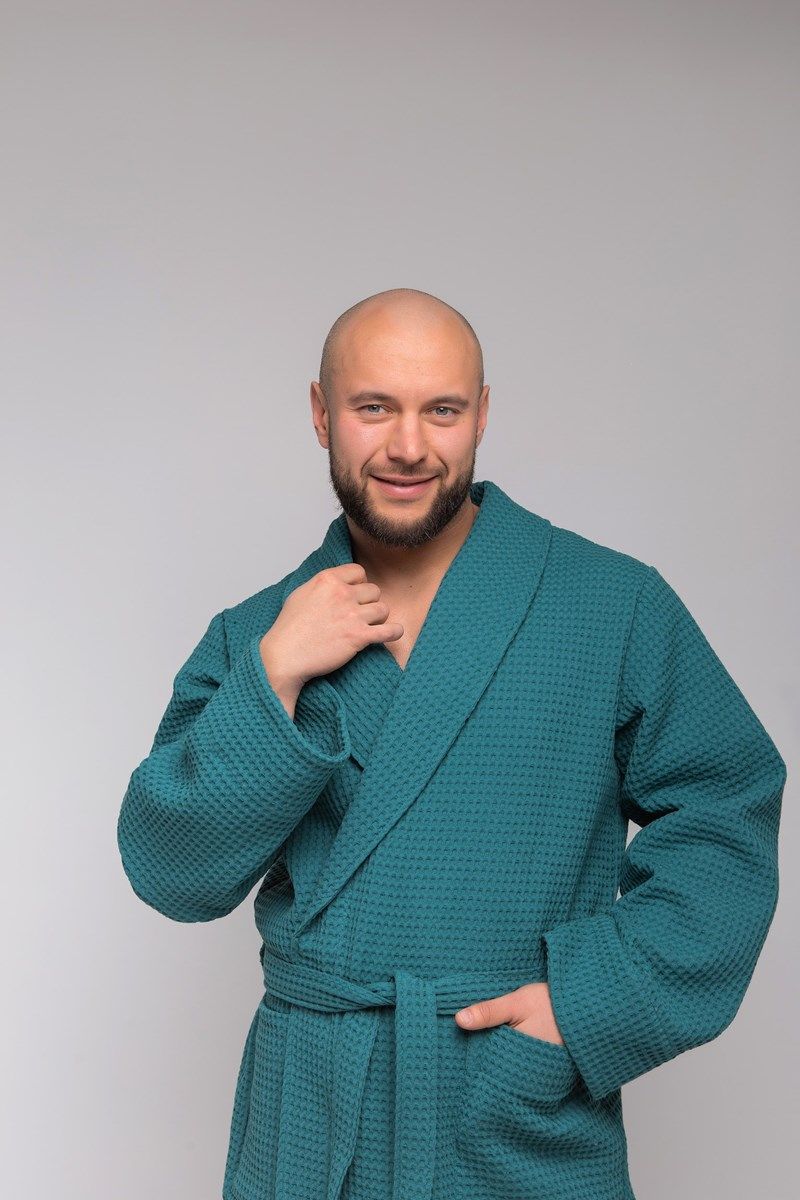 снимок Халат вафельный PandaHug Оrlando малахит от магазина BIO-TEXTILES ОПТ