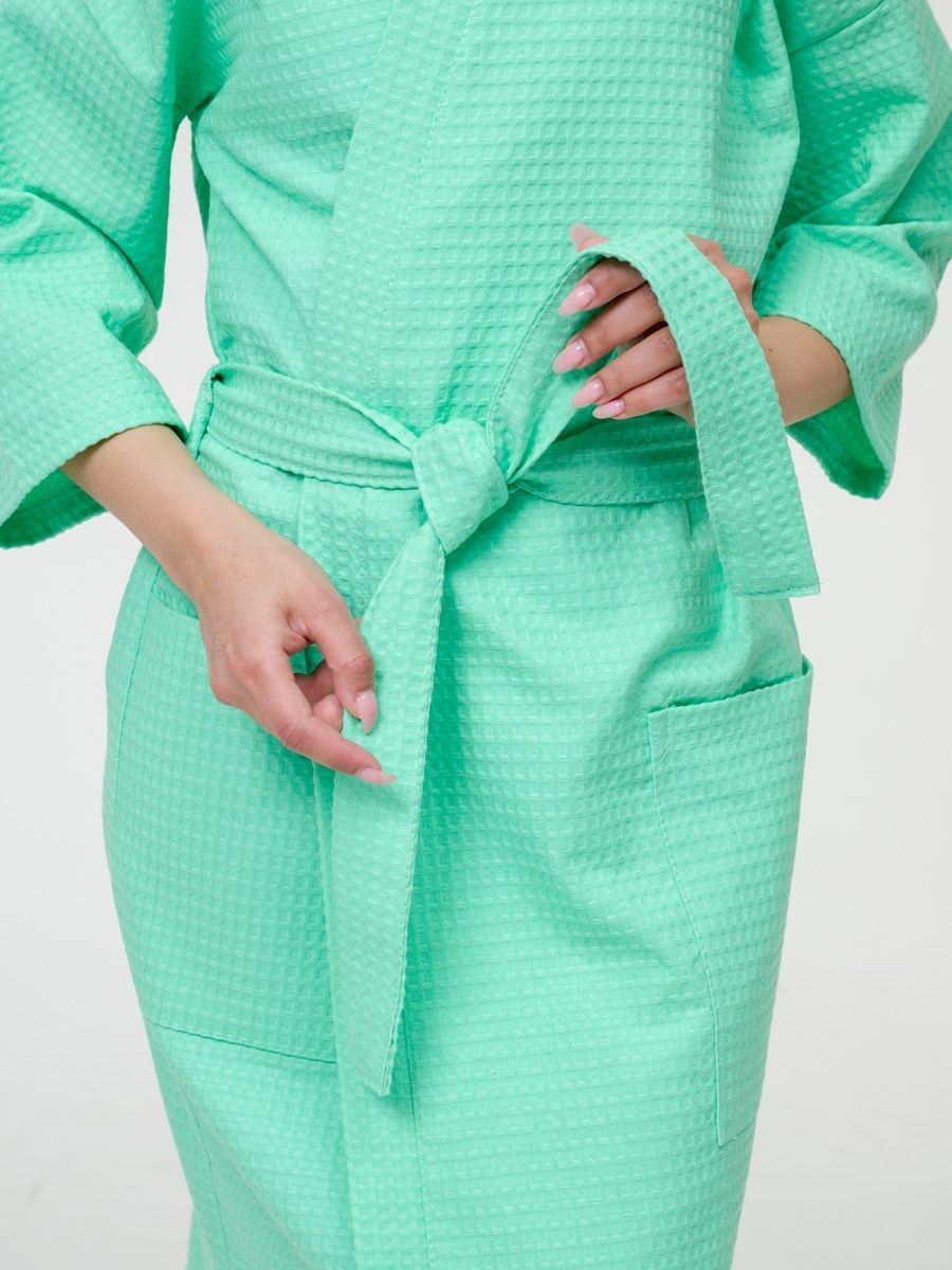 снимок Халат вафельный мятный от магазина BIO-TEXTILES ОПТ