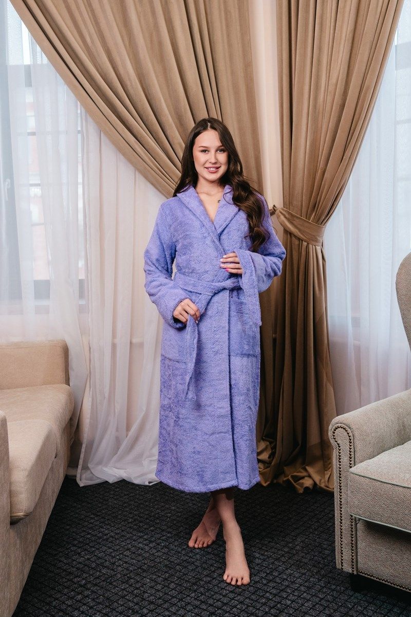 снимок Халат махровый женский сиреневый от магазина BIO-TEXTILES ОПТ