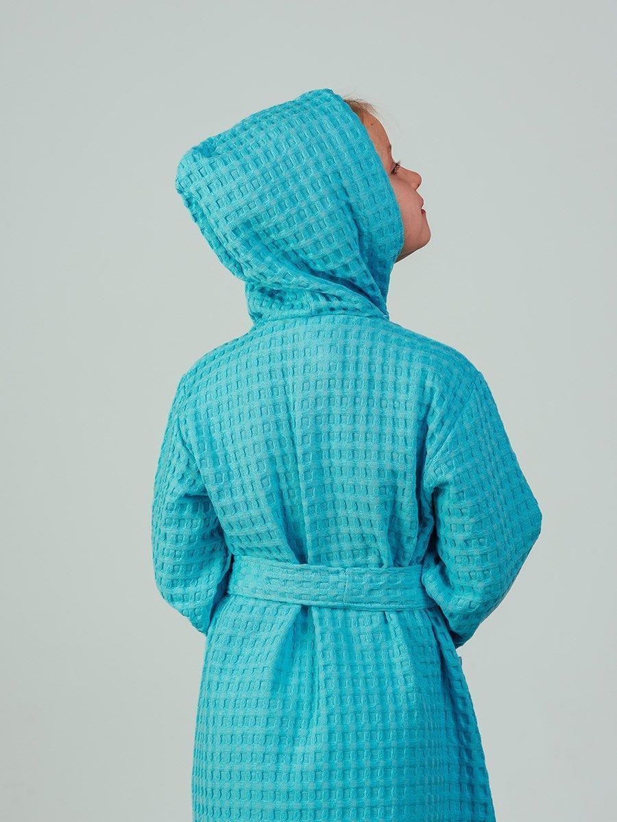 снимок Халат вафельный детский "Комфорт" голубой от магазина BIO-TEXTILES ОПТ