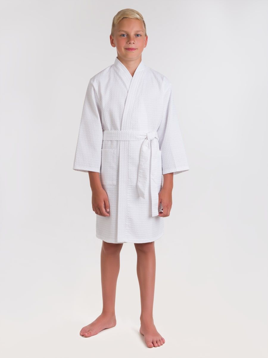 снимок Халат вафельный детский белый от магазина BIO-TEXTILES ОПТ