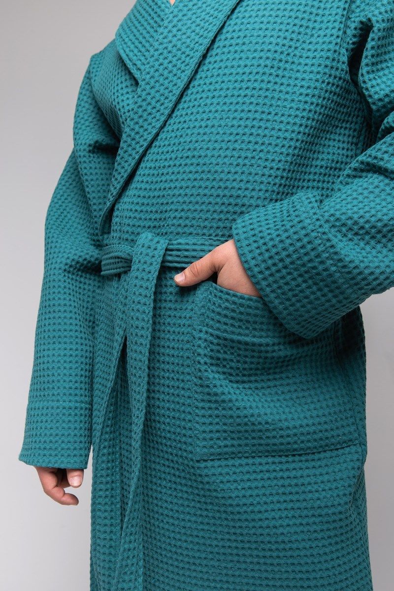 снимок Халат вафельный PandaHug Оrlando малахит от магазина BIO-TEXTILES ОПТ