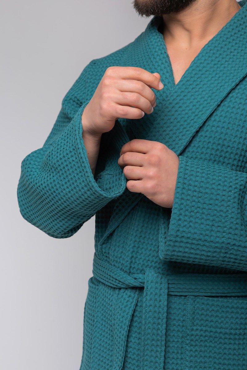снимок Халат вафельный PandaHug Оrlando малахит от магазина BIO-TEXTILES ОПТ