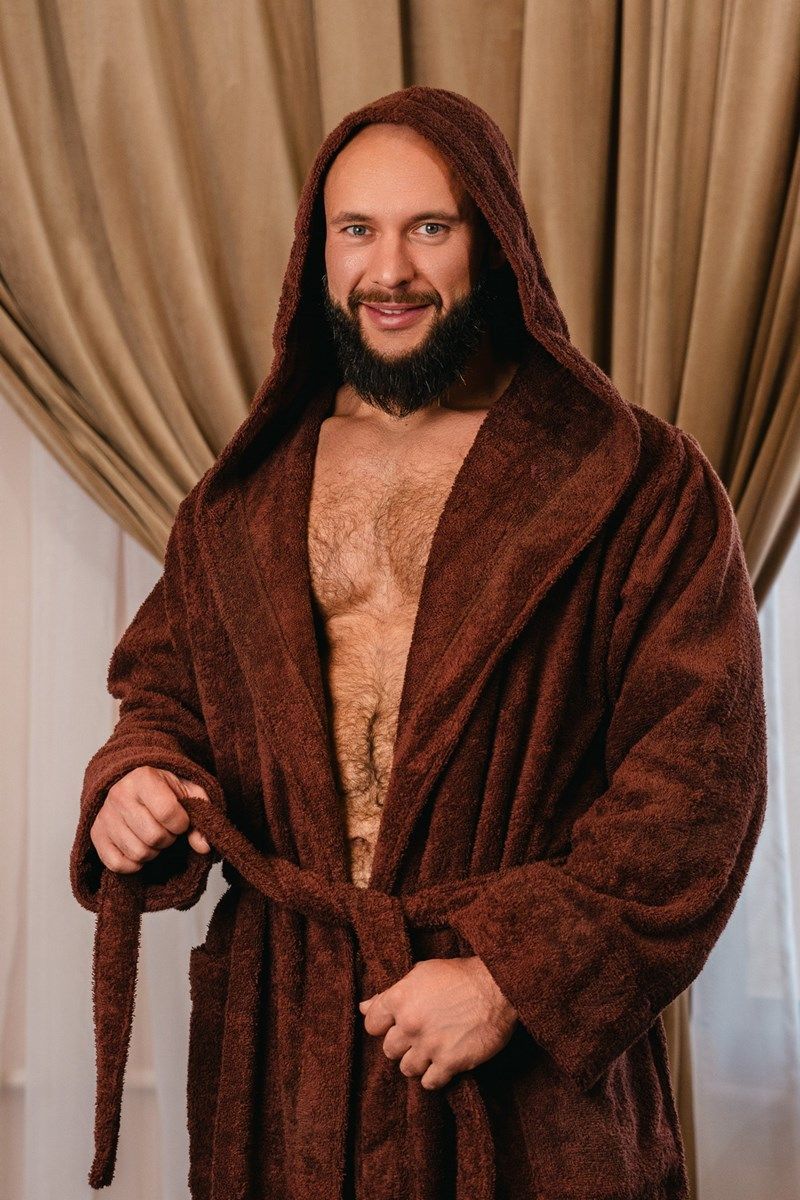 снимок Халат махровый с капюшоном, шоколадный от магазина BIO-TEXTILES ОПТ