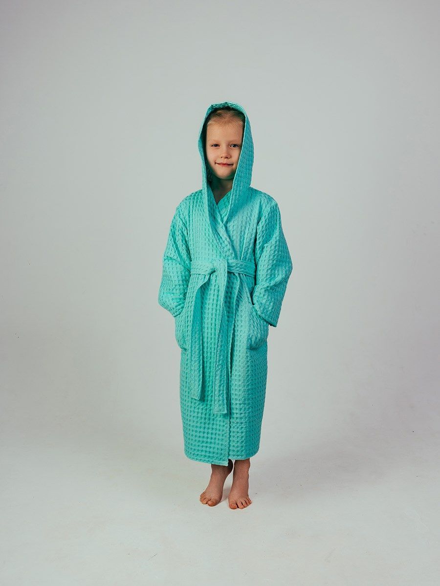 снимок Халат вафельный детский "Комфорт" мятный от магазина BIO-TEXTILES ОПТ