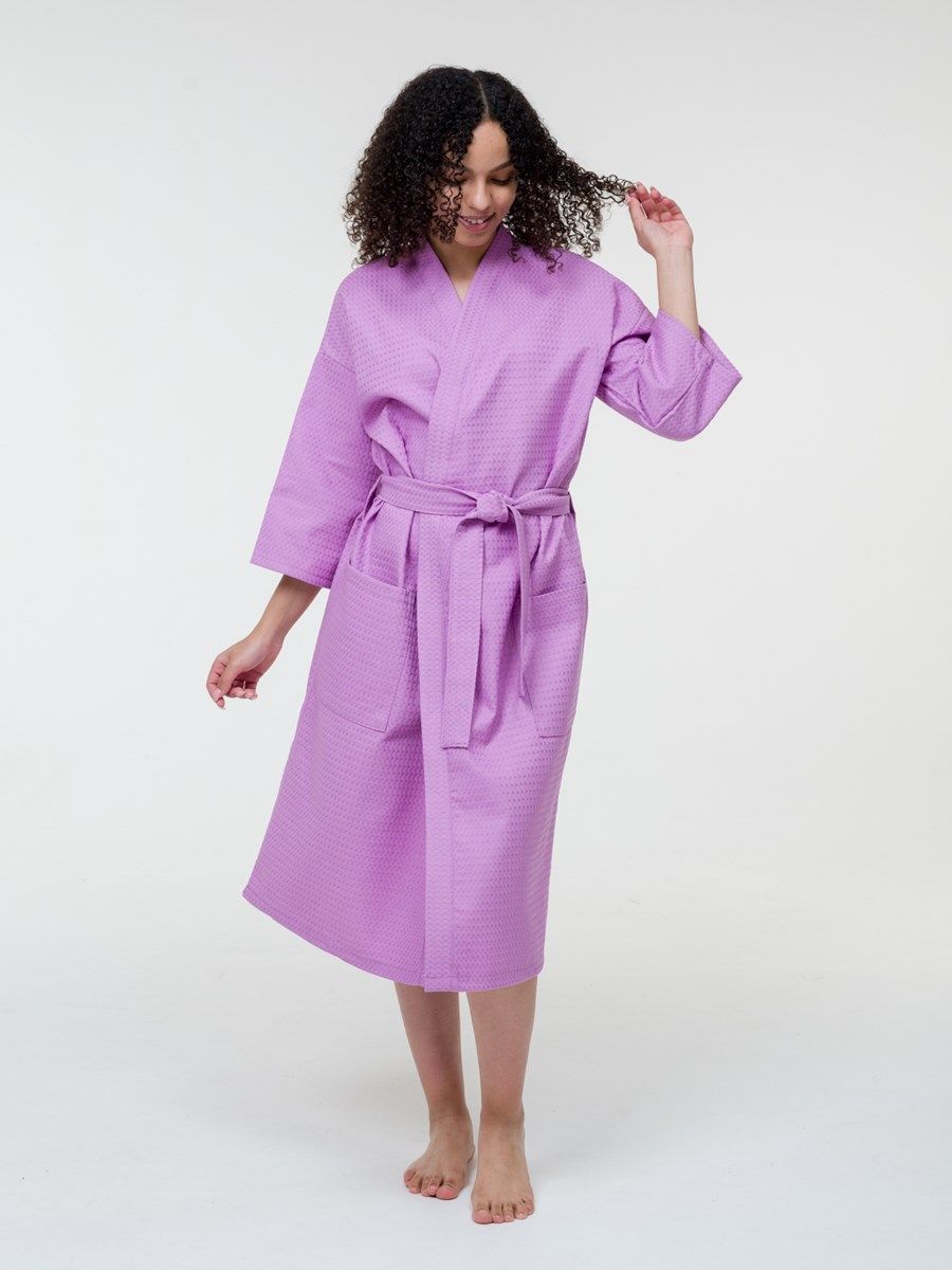 снимок Халат вафельный сиреневый от магазина BIO-TEXTILES ОПТ