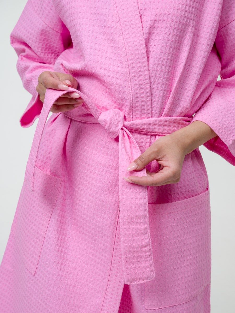 снимок Халат вафельный розовый от магазина BIO-TEXTILES ОПТ