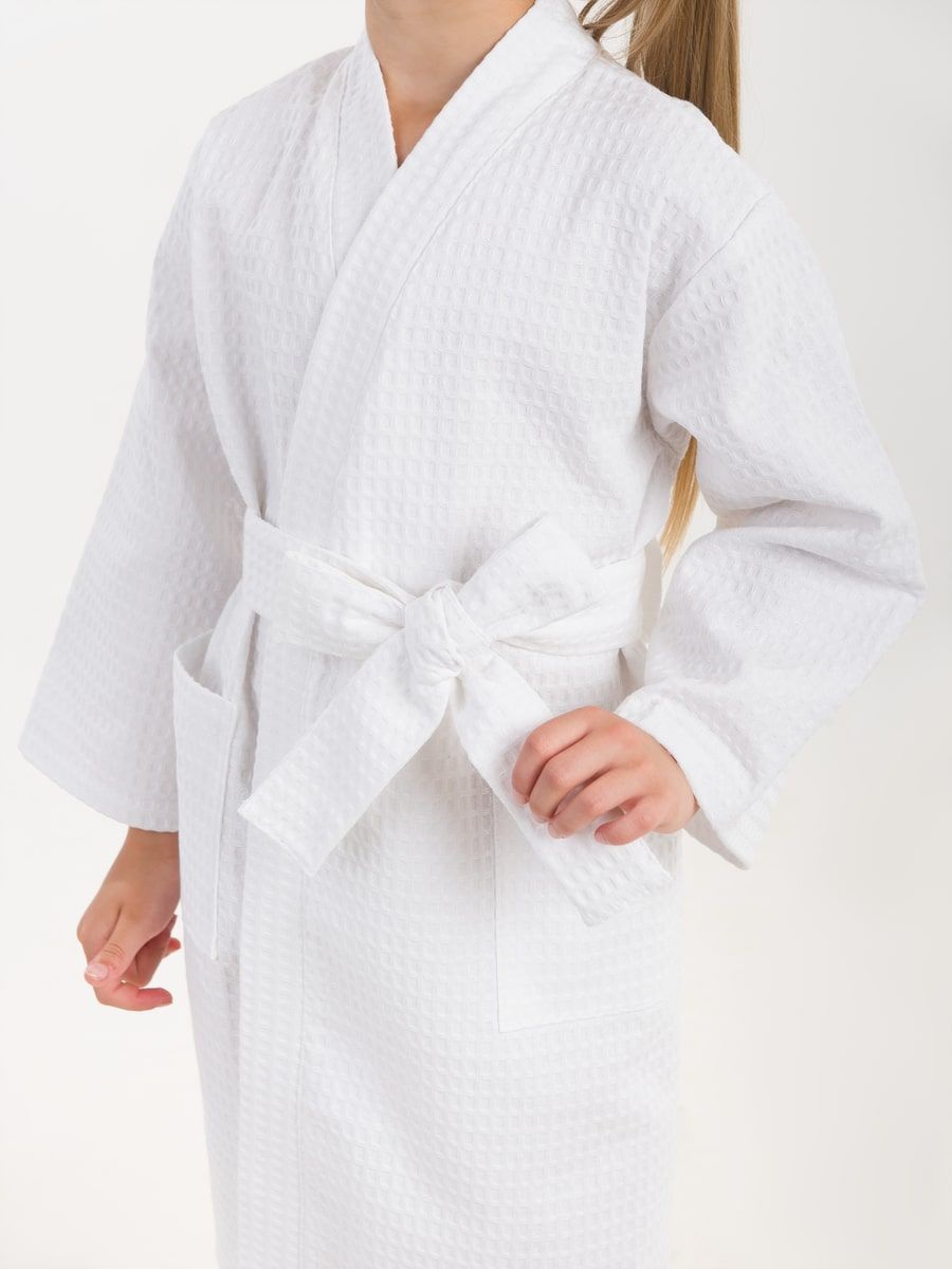 снимок Халат вафельный детский белый от магазина BIO-TEXTILES ОПТ