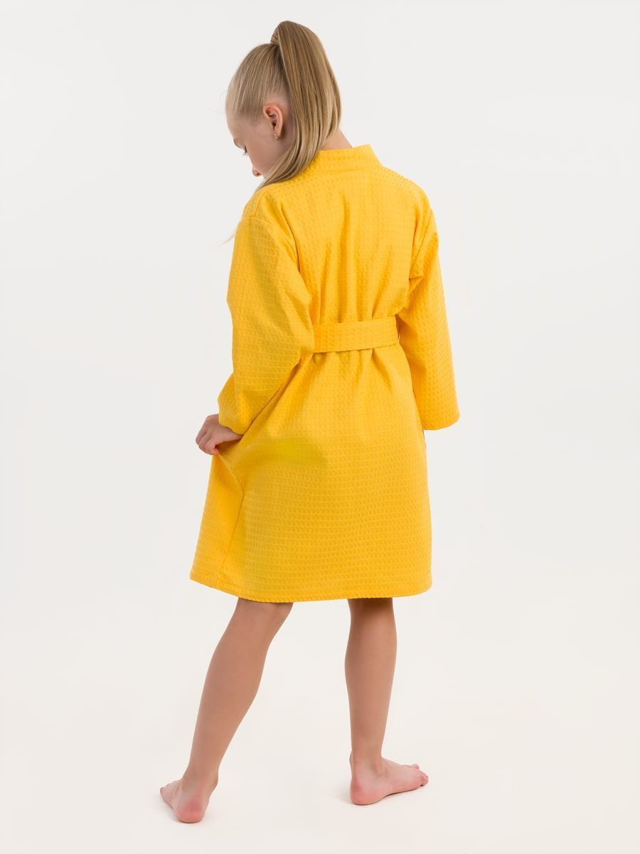 снимок Халат вафельный детский жёлтый от магазина BIO-TEXTILES ОПТ