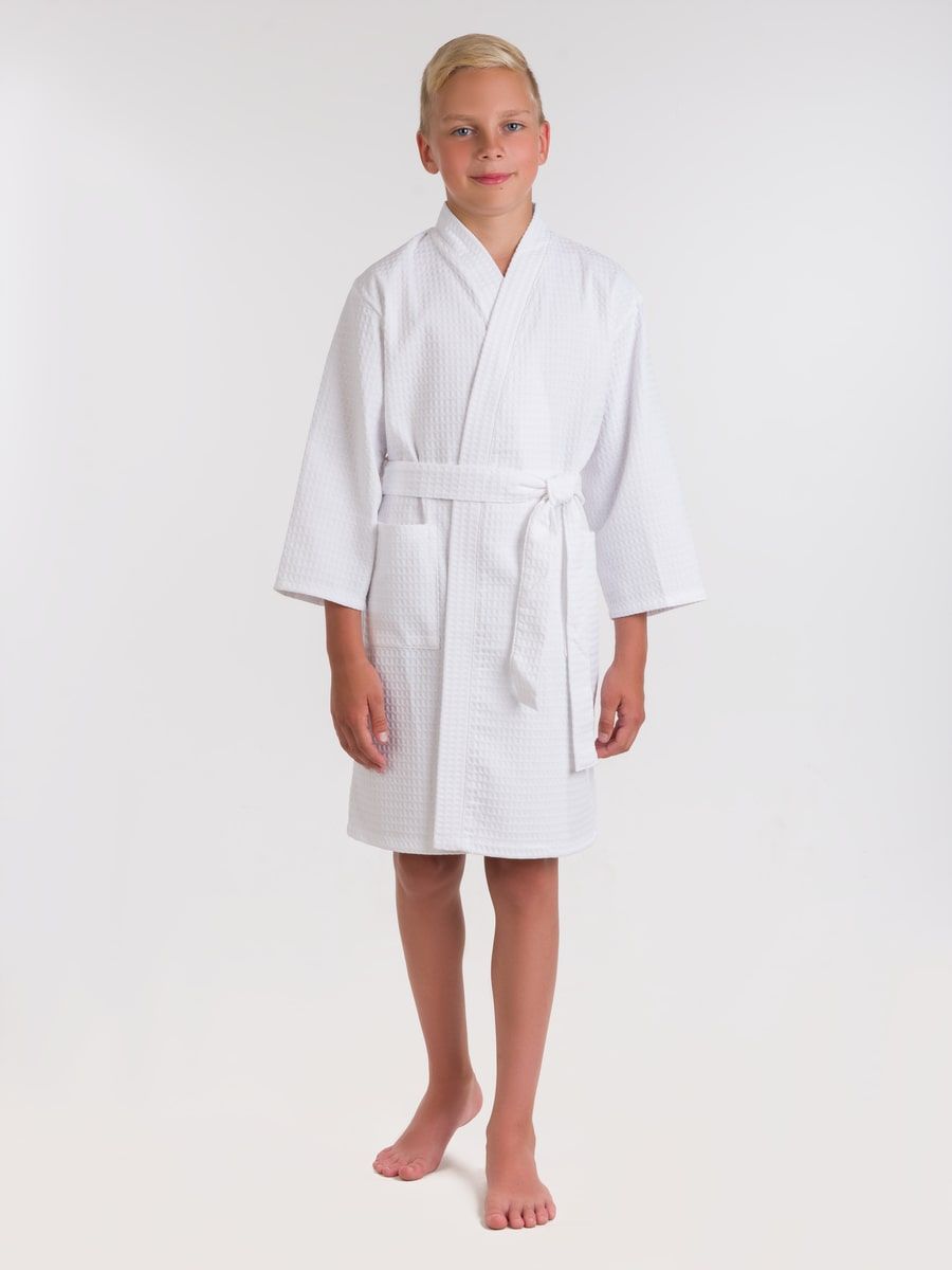 снимок Халат вафельный детский белый от магазина BIO-TEXTILES ОПТ