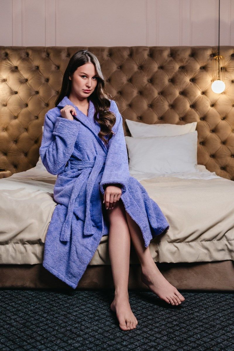 снимок Халат махровый женский сиреневый от магазина BIO-TEXTILES ОПТ