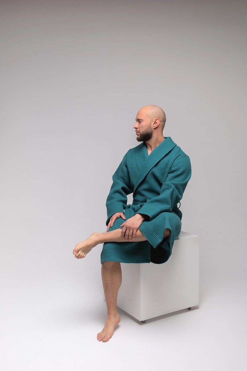 снимок Халат вафельный PandaHug Оrlando малахит от магазина BIO-TEXTILES ОПТ