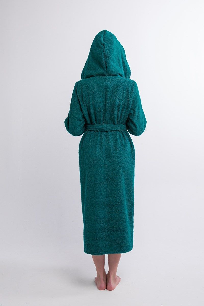 снимок Халат махровый женский с капюшоном изумруд от магазина BIO-TEXTILES ОПТ