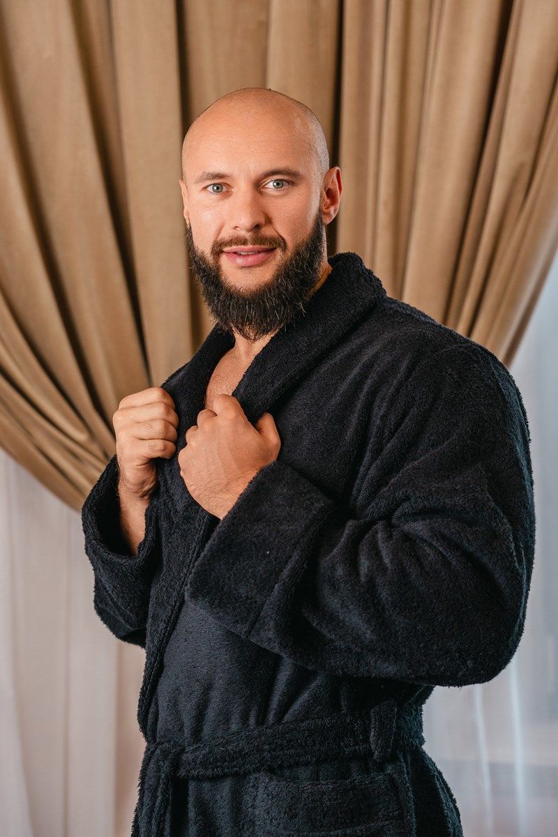 снимок Халат махровый мужской черный от магазина BIO-TEXTILES ОПТ