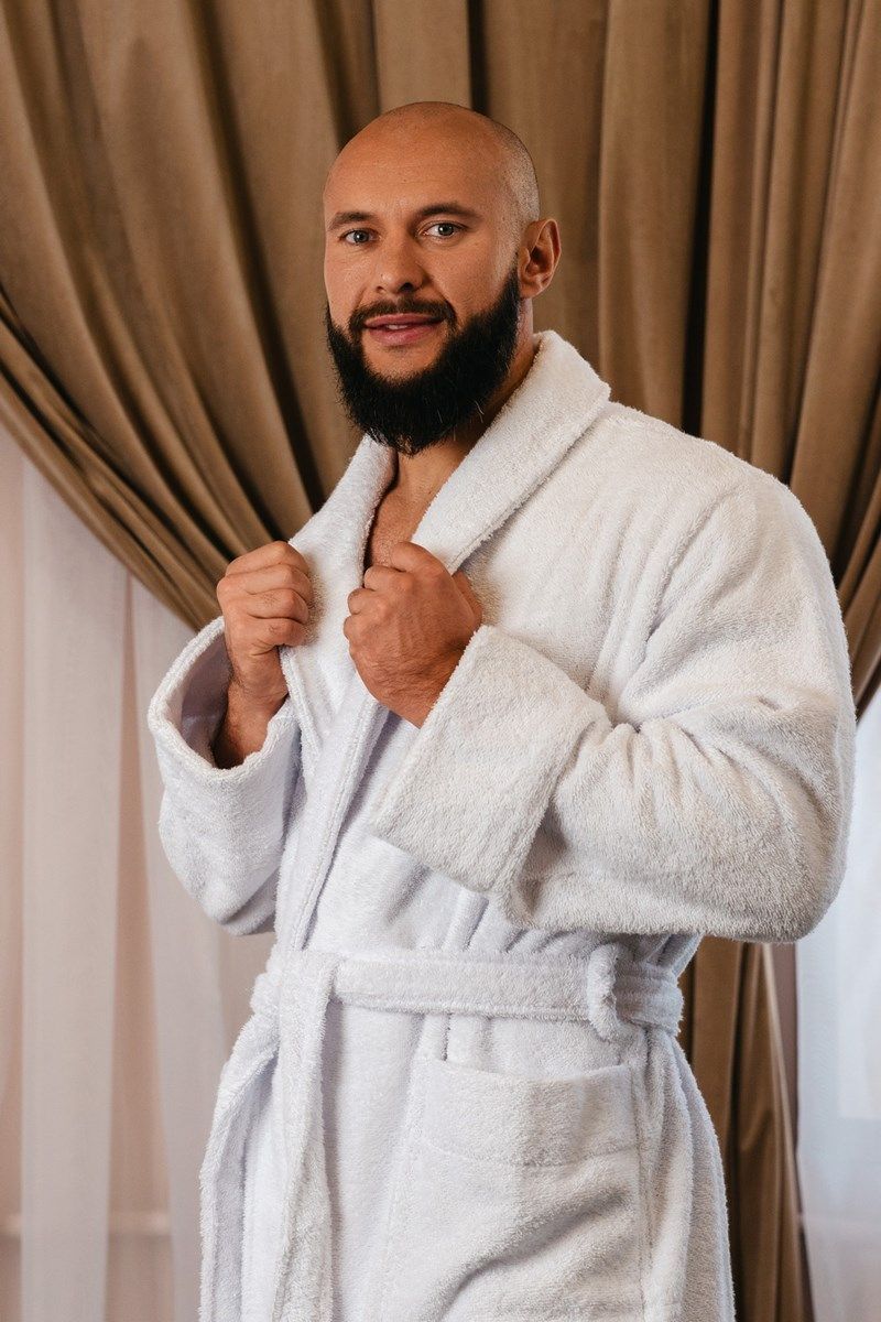 снимок Халат махровый мужской белый от магазина BIO-TEXTILES ОПТ